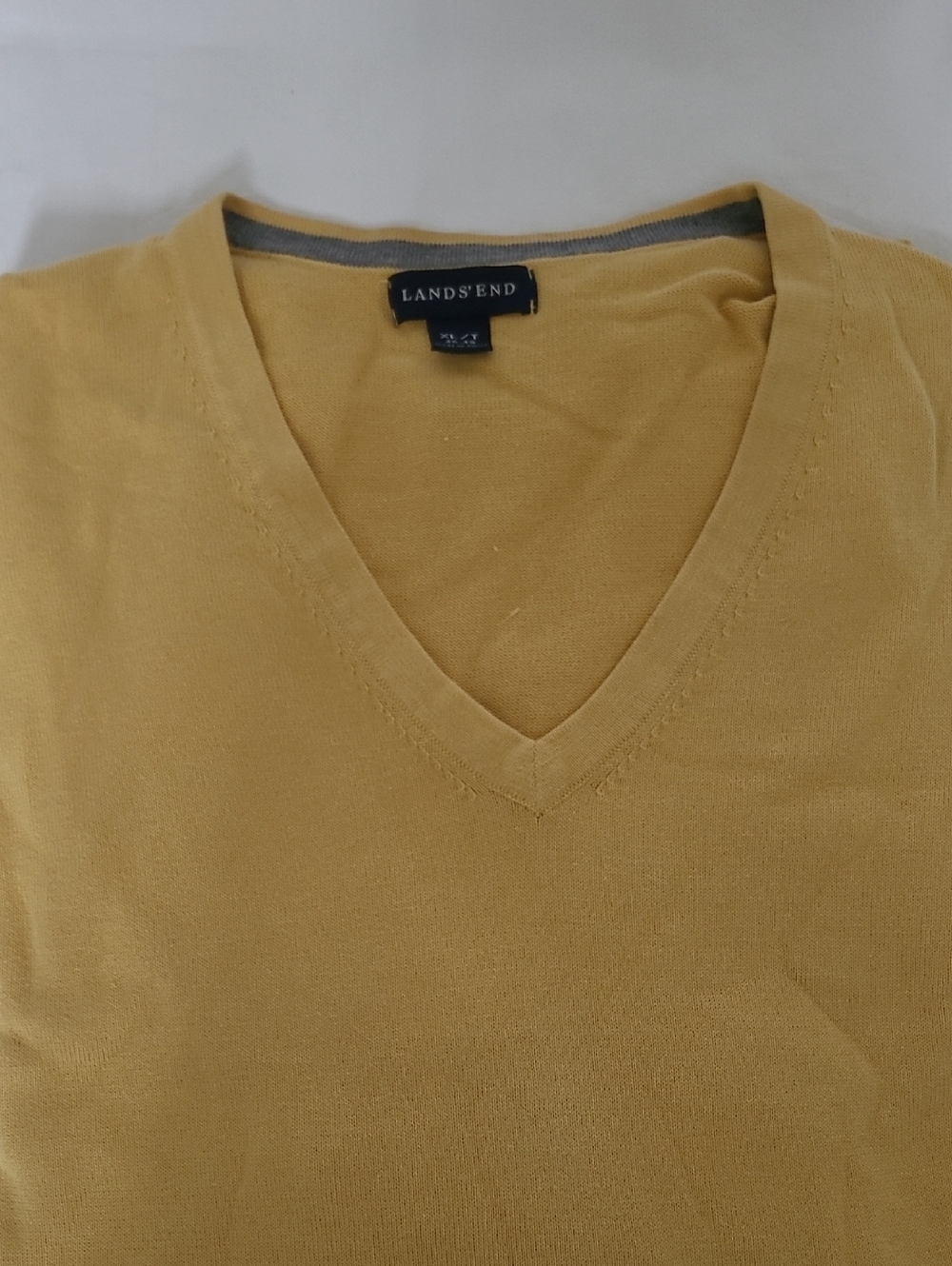 Lands' End Men's Tall Fine Gauge Supima Cotton V-Neck Sweater